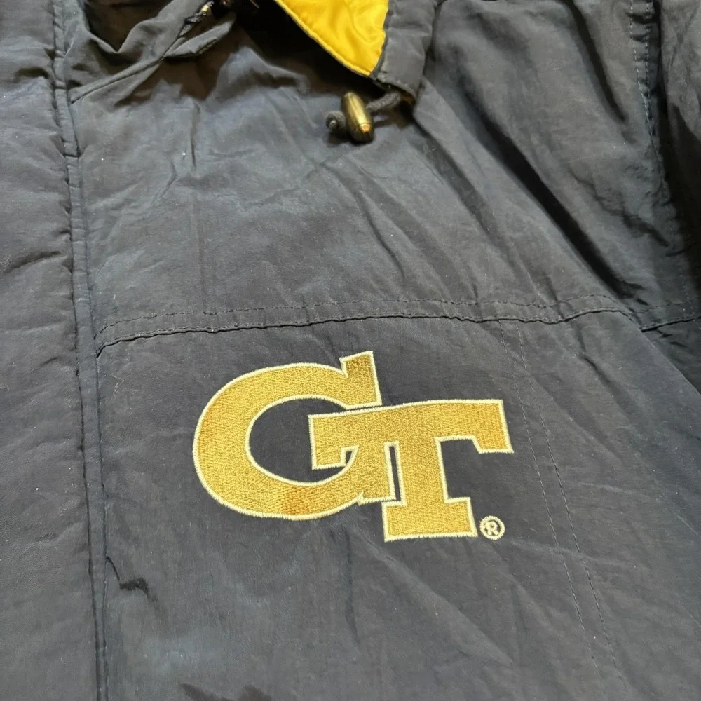 Vintage Georgia Tech Yellow Jackets Jacket Mens Large Puffer NCAA Russell‎ 90s
